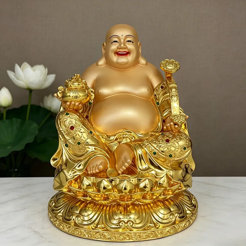 Messing Laughing Buddha Statue Big Belly Maitreya for Wealth