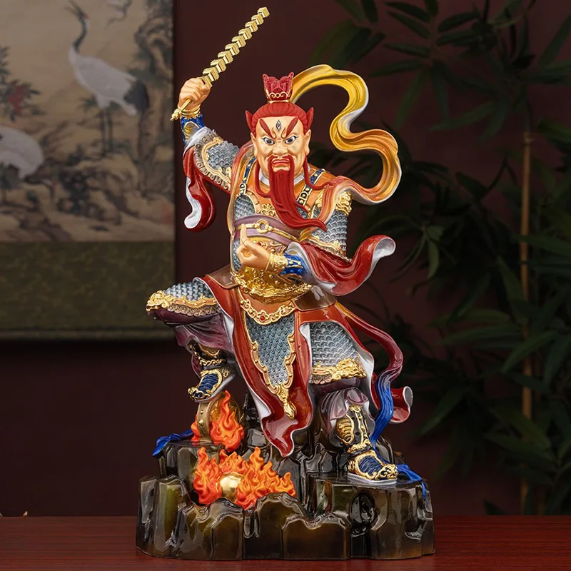 Taoist Guardian Wang Lingguan statue af messing