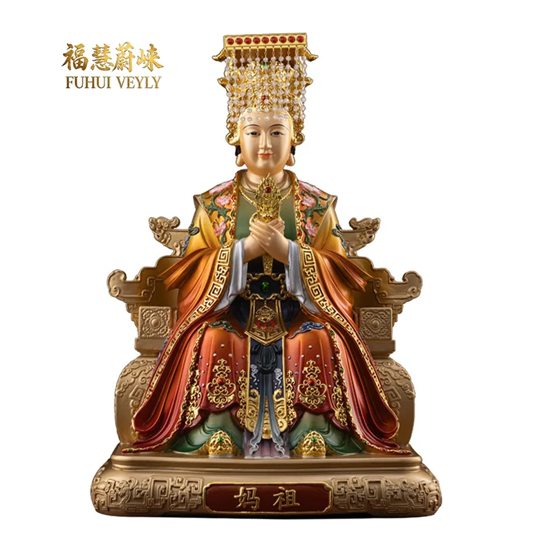 Bronze Mazu-statue for tempel og hjem