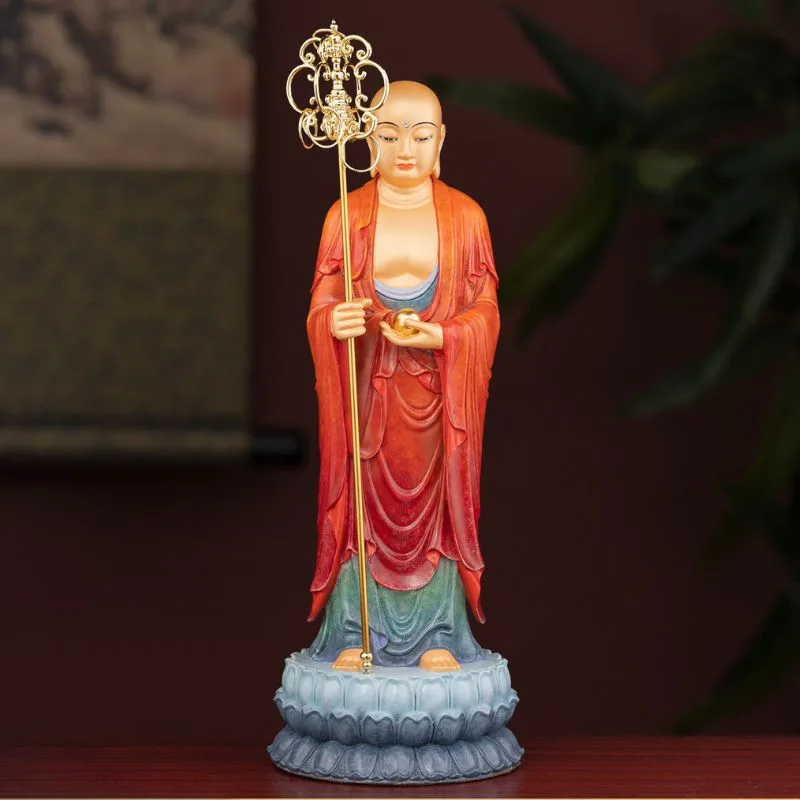 Ksitigarbha-statue for stående alterstab af højkvalitets messing