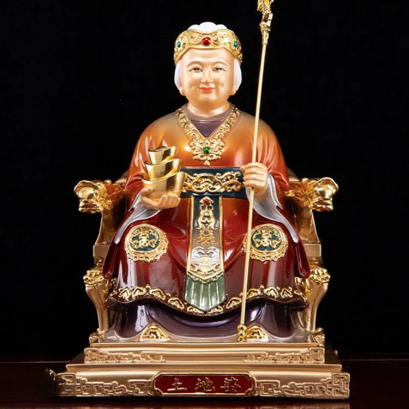 Raffineret messing Imperial Cane Fude Niangniang-statue