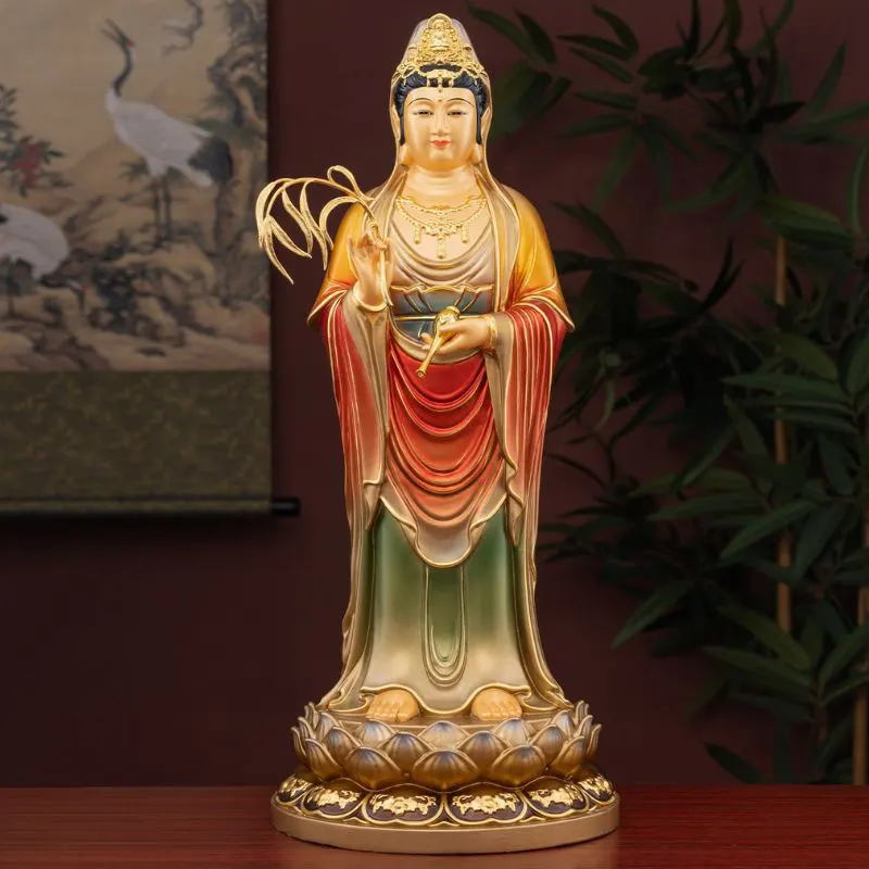 Stående Lotus Buddha Guanyin Bodhisattva statue